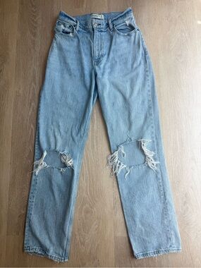 Abercrombie & Fitch Curve Love 90s straight ultra high rise Straight Leg Jeans